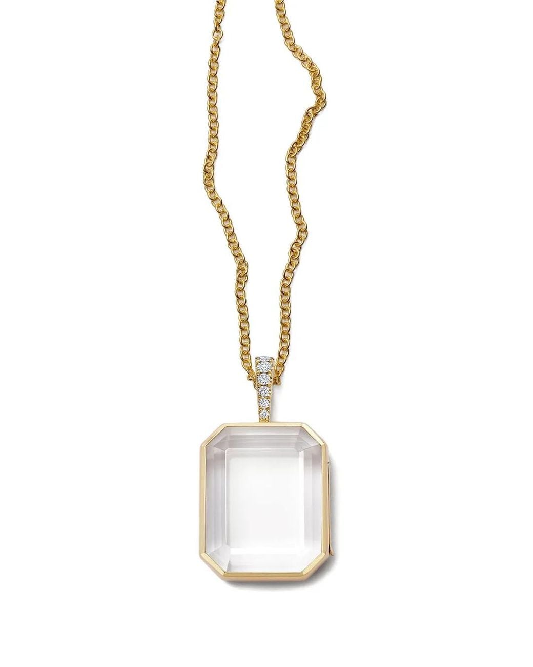 Loquet London White Diamond Locket Necklace