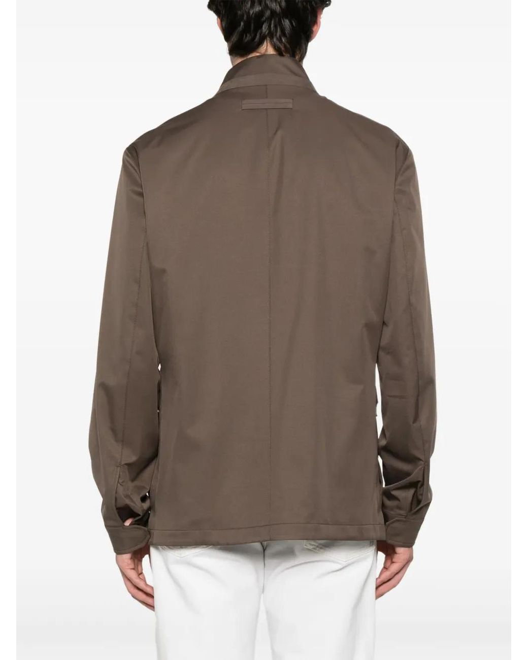 Zegna Brown Water-Repellent Jacket for men