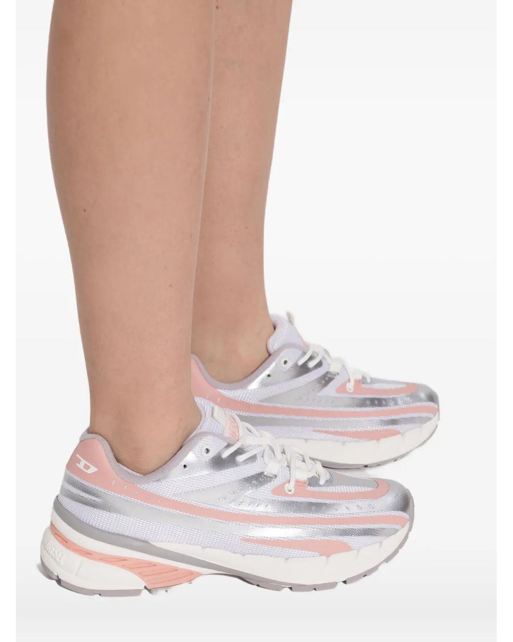 DIESEL White D-Airspeed Low W Lace-Up Sneakers