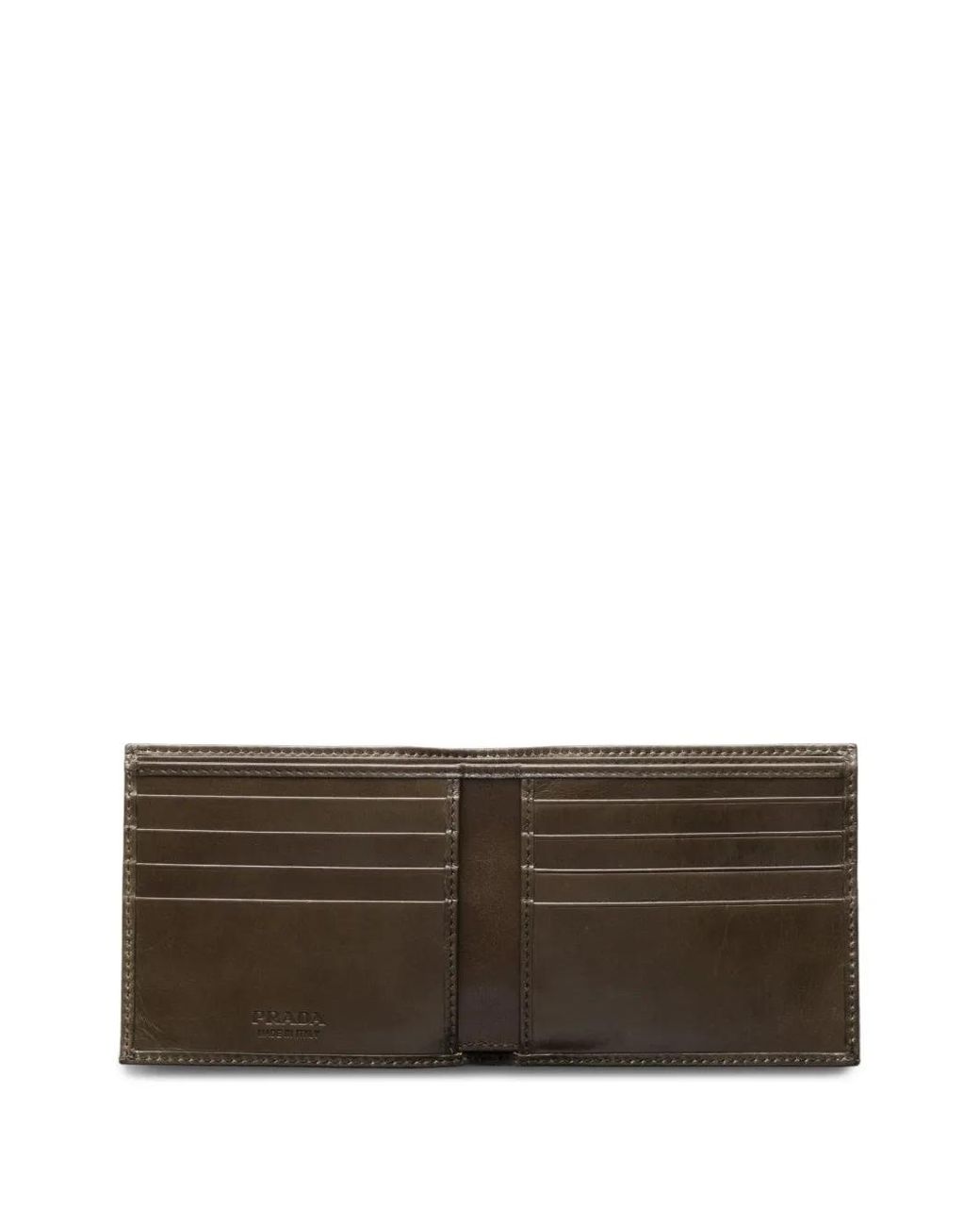 Prada Brown Triangle Logo Leather Wallet for men