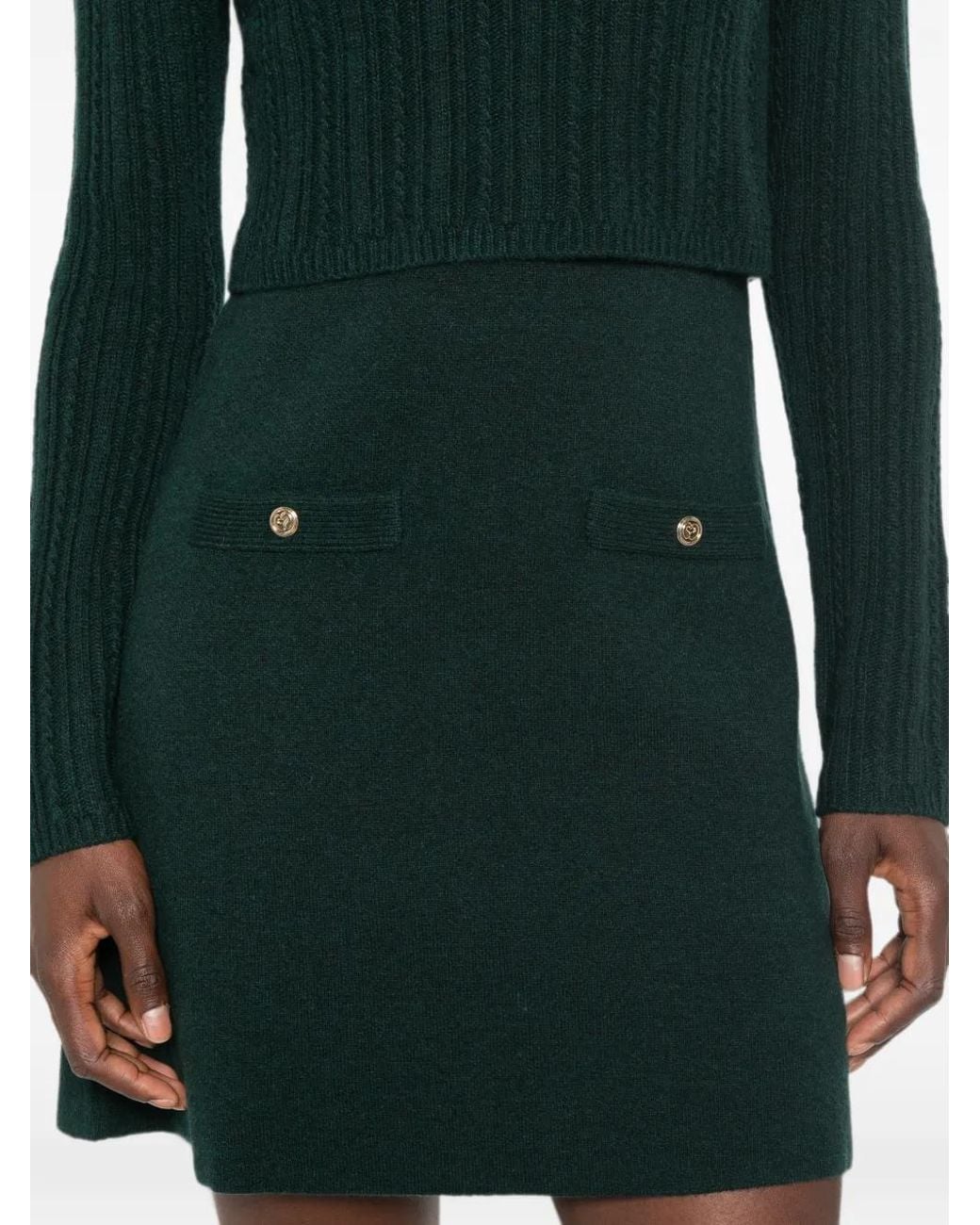 Maje Green Knit Dress With Removable Sweater