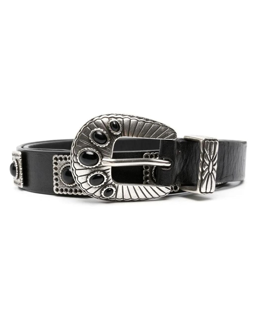 Golden Goose Deluxe Brand Black Stud-Embellished Leather Belt