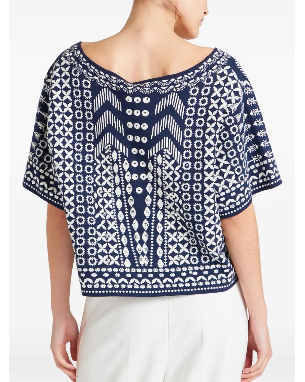 Temperley London Blue Tlalli Knitted Top