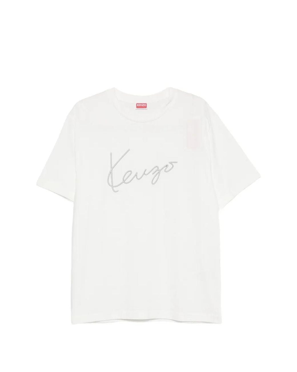 KENZO White Signature Classic T-Shirt for men