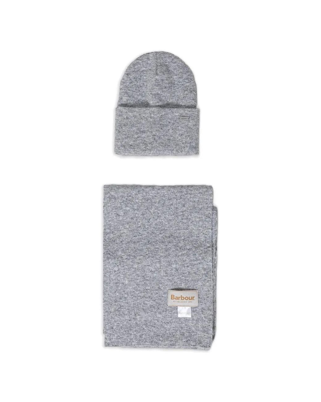 Set Sciarpa E Berretto Con Placca Logo di Barbour in Gray