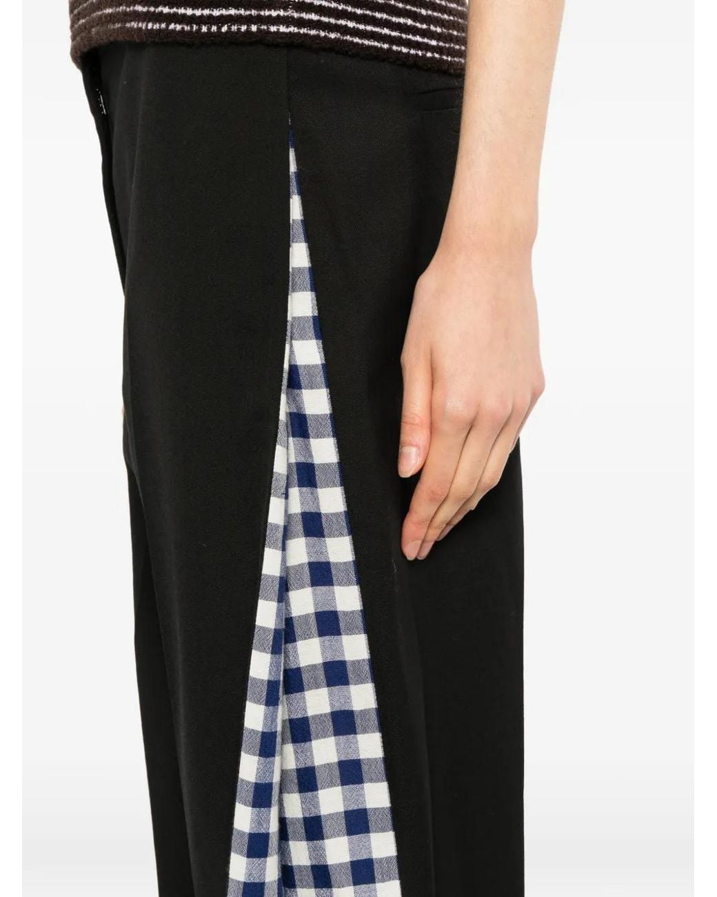 Loewe Black Checked-Tape Trousers
