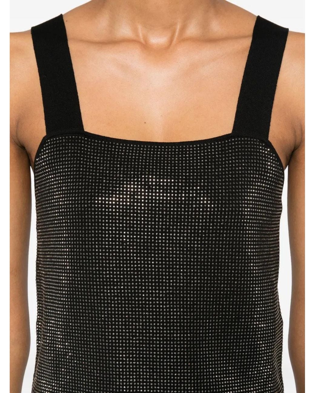 Maje Black Rhinestone-Embellished Top