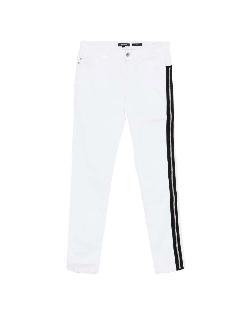 Just Cavalli White Strass-Embellishment Jeans