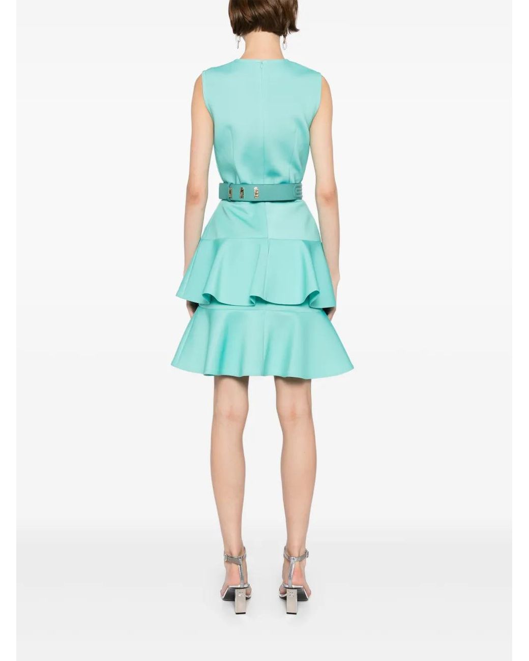 Saiid Kobeisy Blue Ruffled Mini Dress