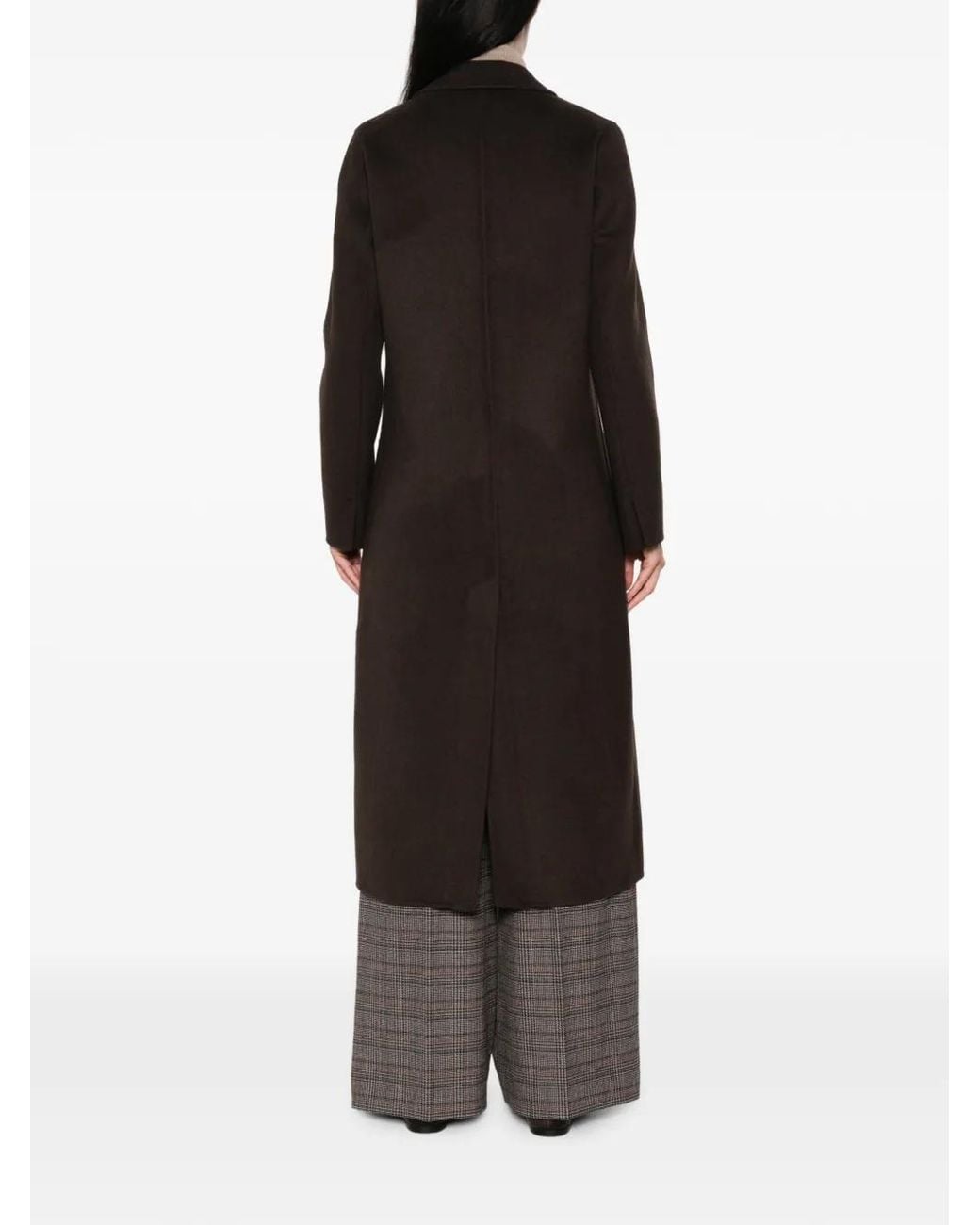 ViCOLO Black Notched-Lapels Patch-Pocket Coat