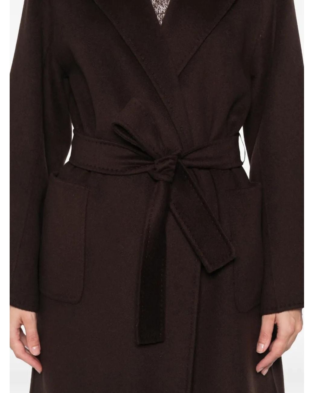 Arma Black Belted Wool Coat