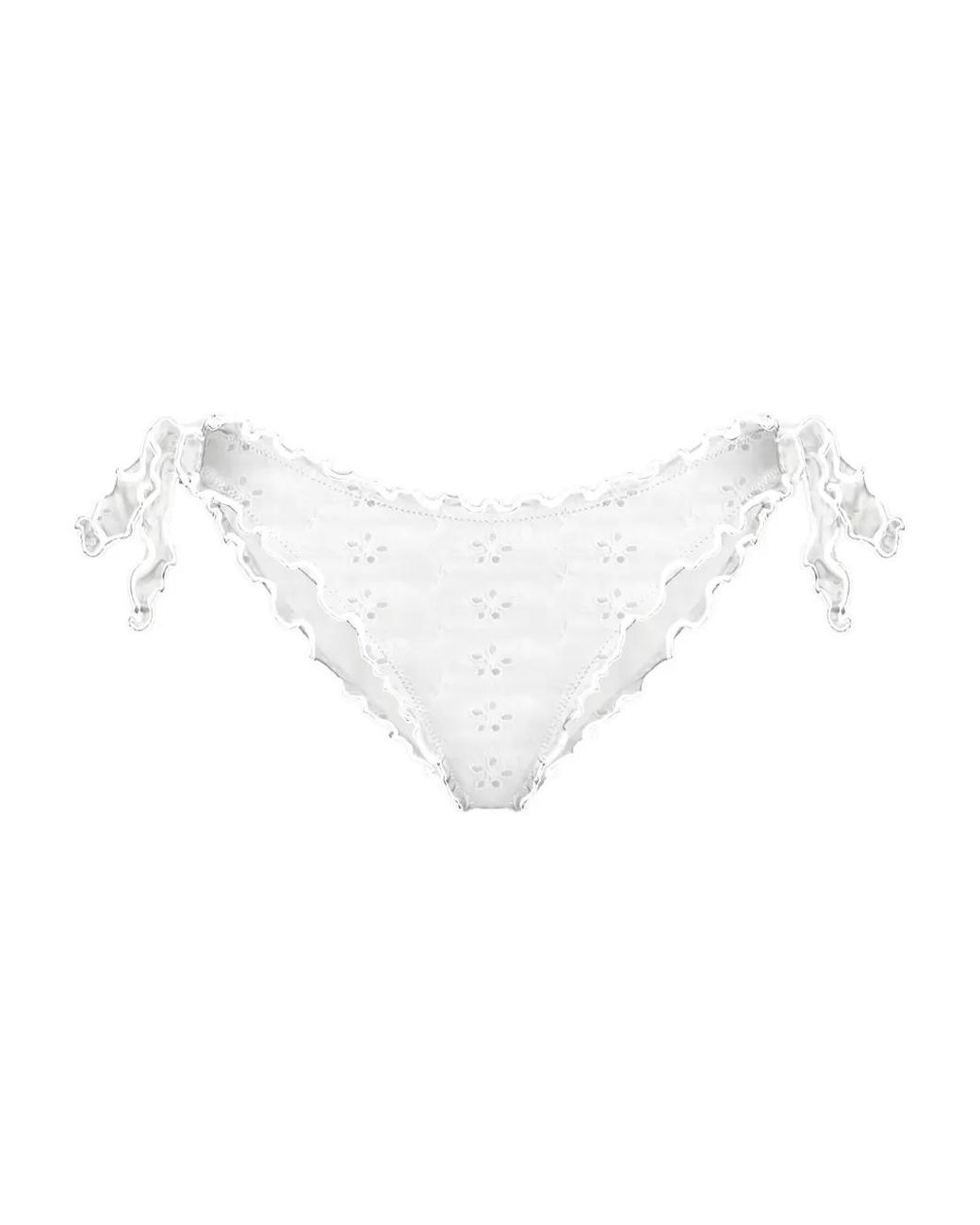 Mc2 Saint Barth White Moon Embroidered Bikini Bottoms