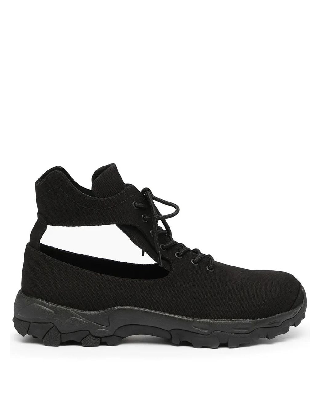 Yohji Yamamoto Black Cut-out Canvas High-top Sneakers for men