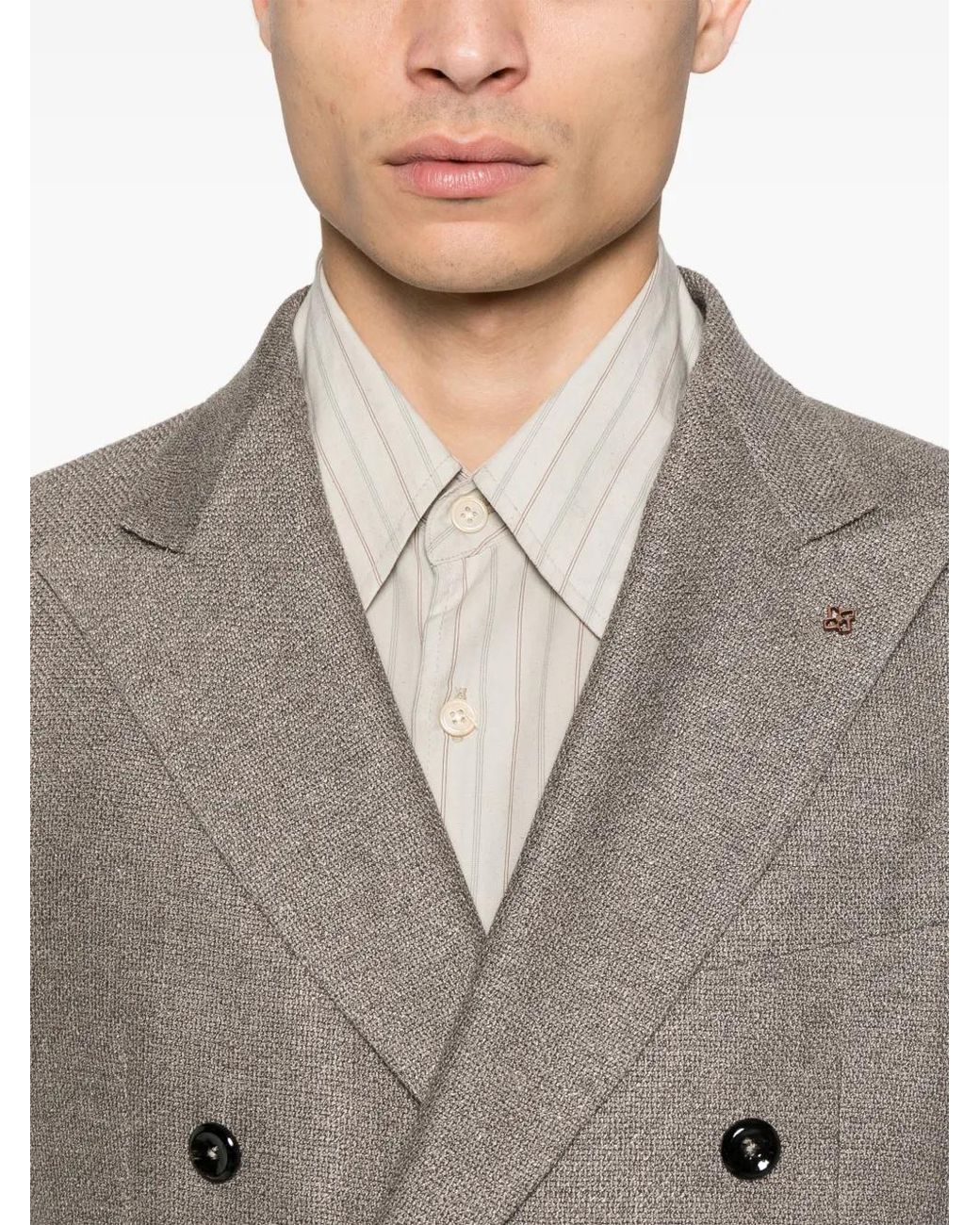Tagliatore Gray Mélange-Effect Blazer for men