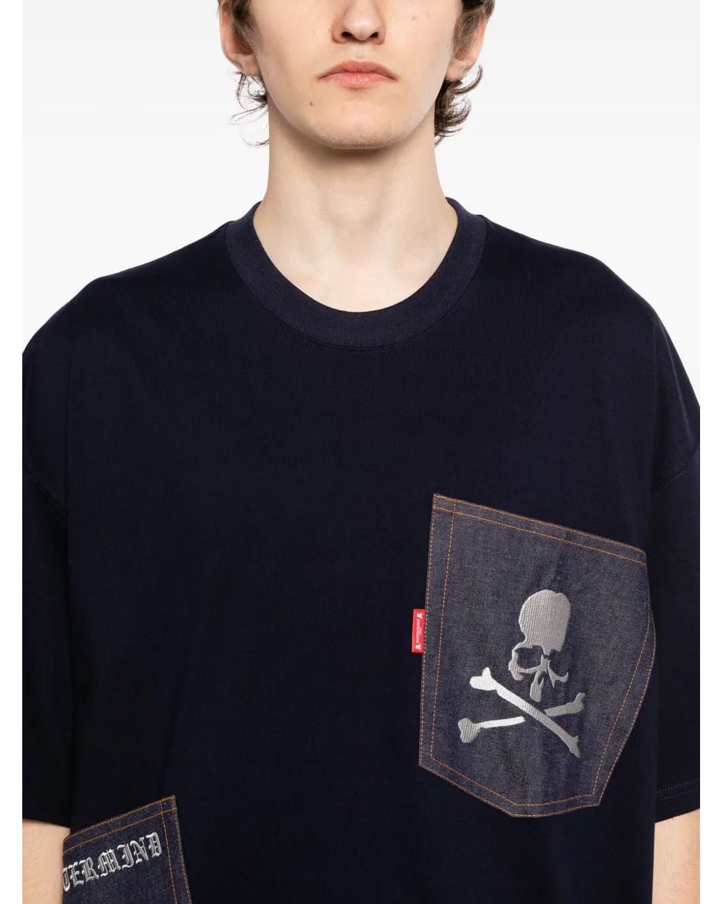 Mastermind Japan Blue Logo-Appliqué T-Shirt for men