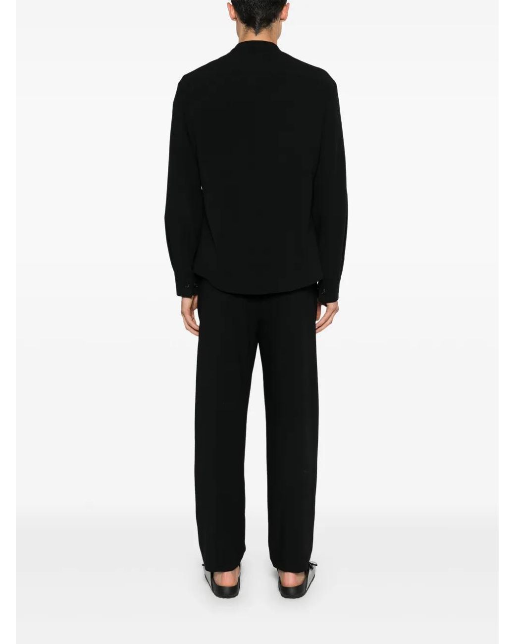 Giorgio Armani Black Wool Zip-Up Jacket And Trousers Set for men