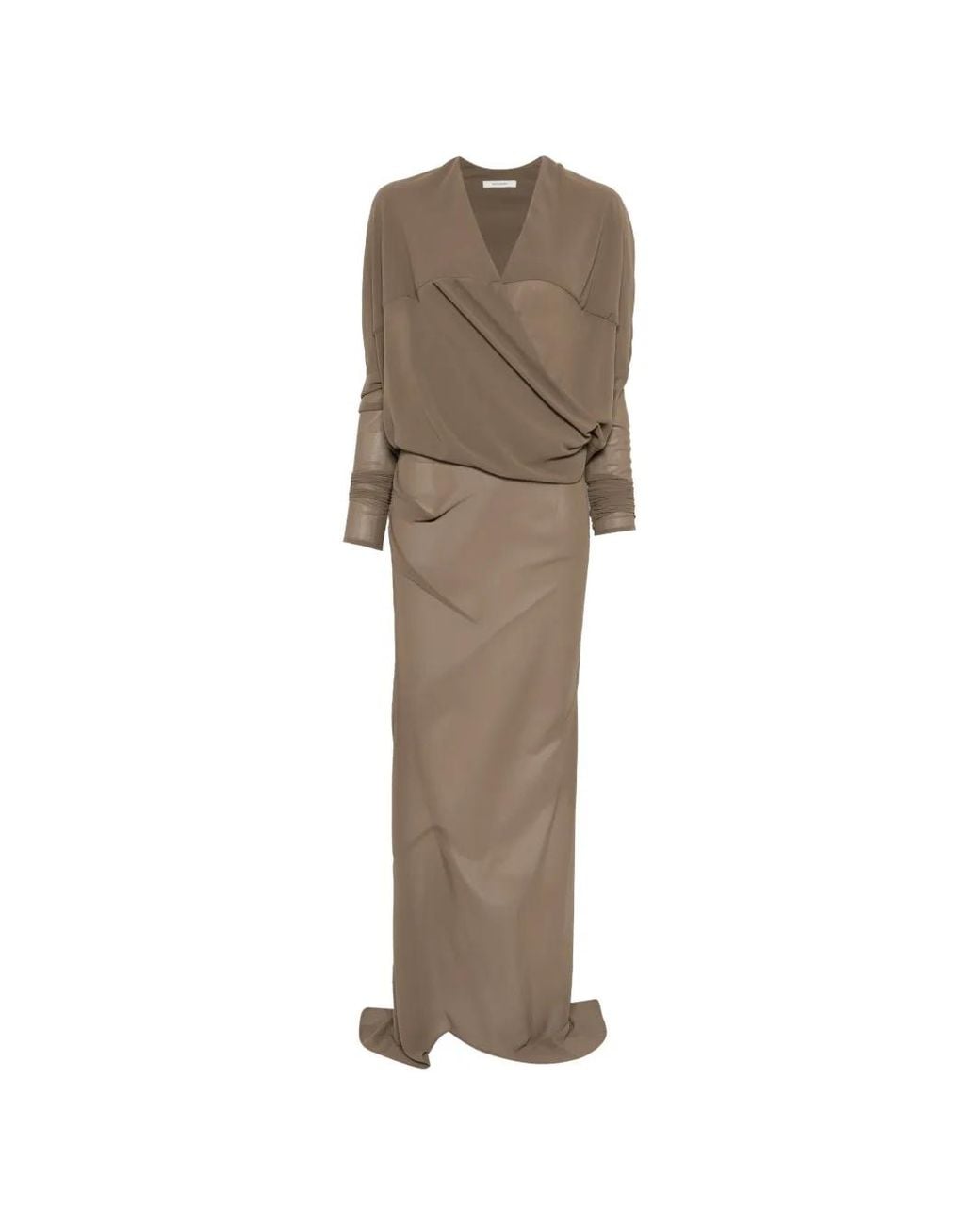 Entire studios Natural V-Neck Draped Maxi Dress