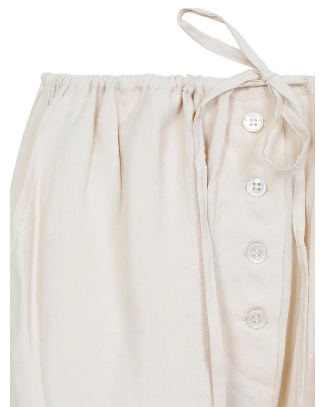 Studio Nicholson White Hera Drawstring Trousers
