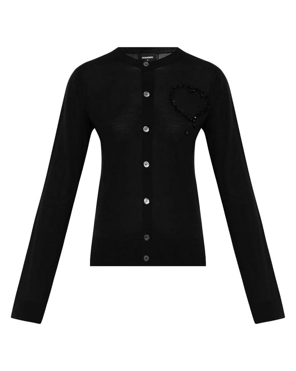 DSquared² Black Wool Cardigan