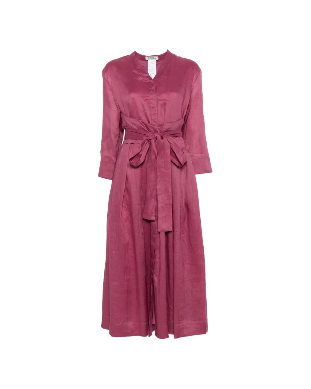 Max Mara Pink Camilla Tie-Waist Midi Dress