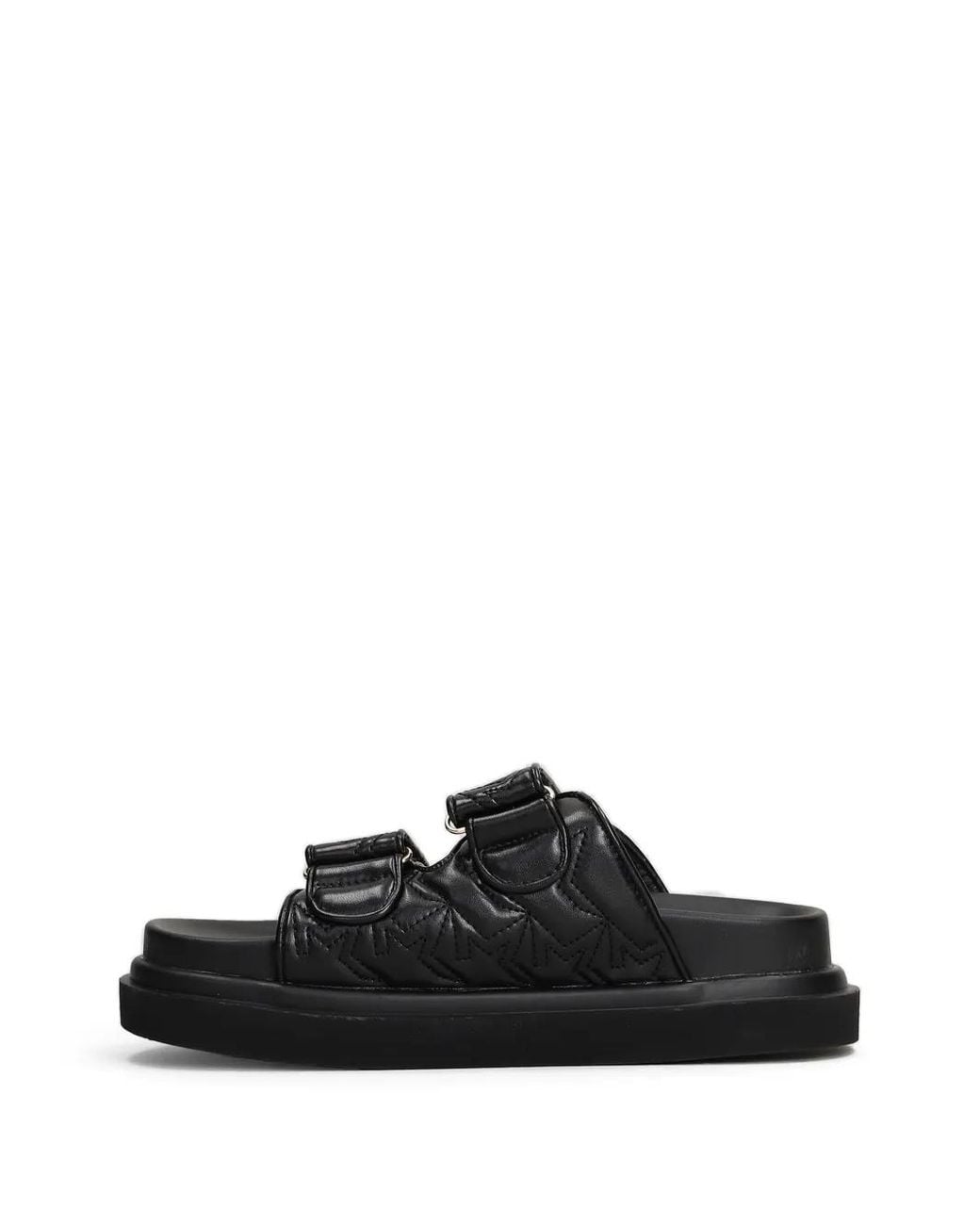 Marc Ellis Black Calipso 002 Logo-Plaque Touch-Strap Sandals
