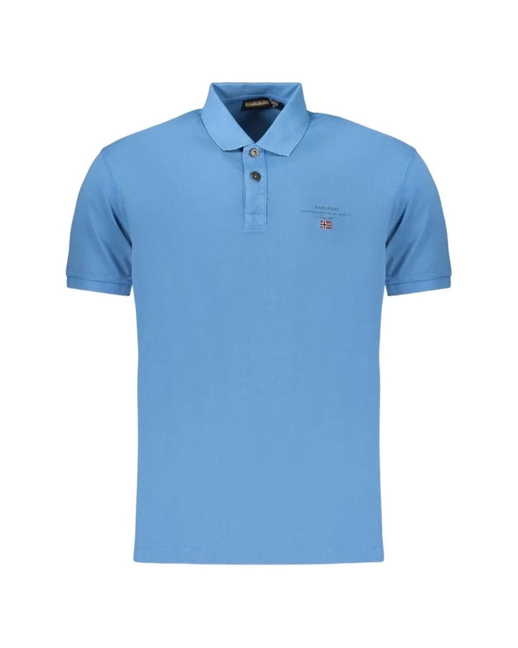 Napapijri Blue Logo-Print Short-Sleeve Polo Shirt for men