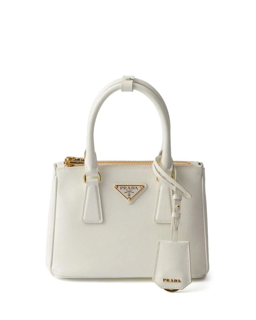 Borsa Tote Galleria Mini di Prada in White