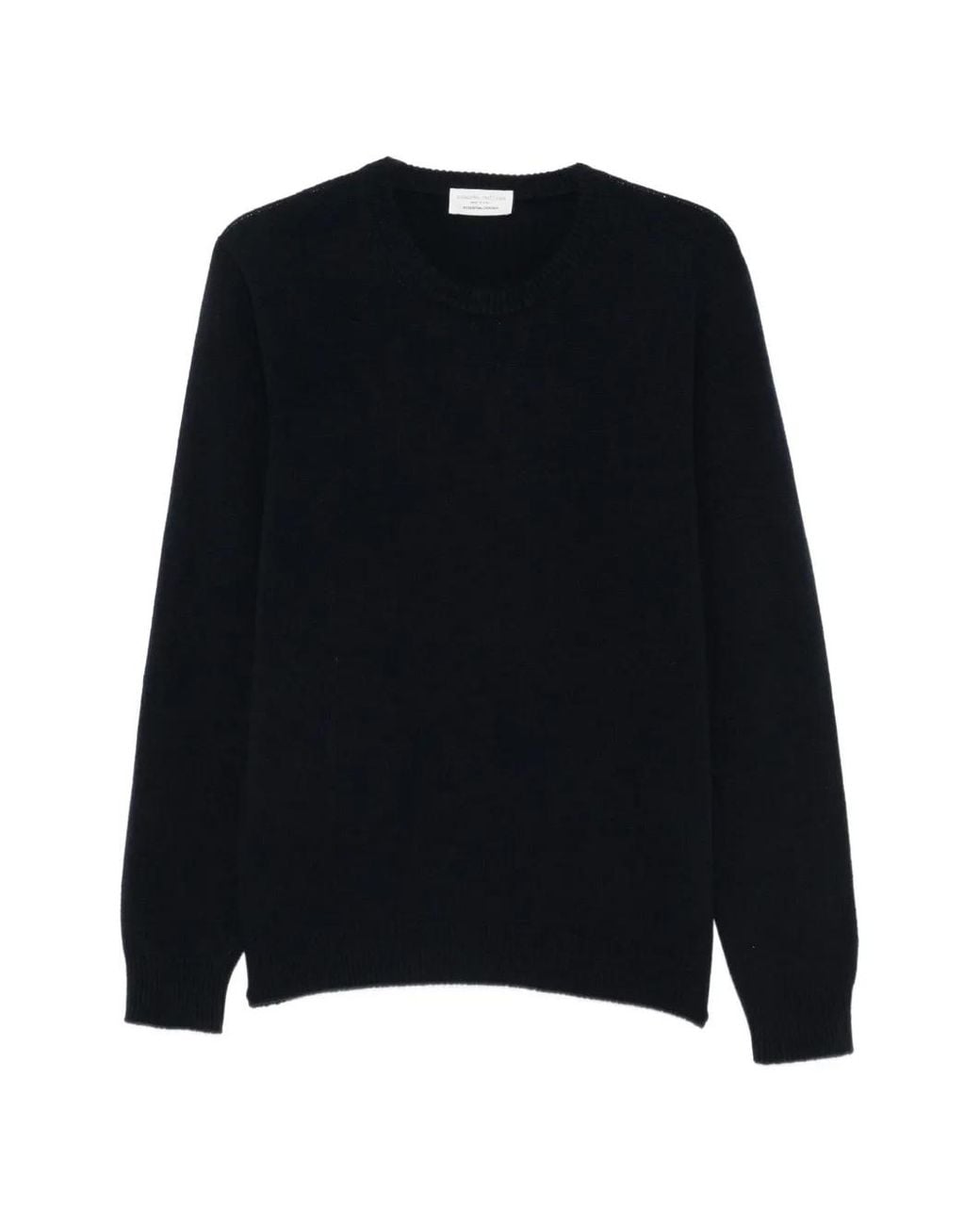 Roberto Collina Black Crew-Neck Wool Sweater for men
