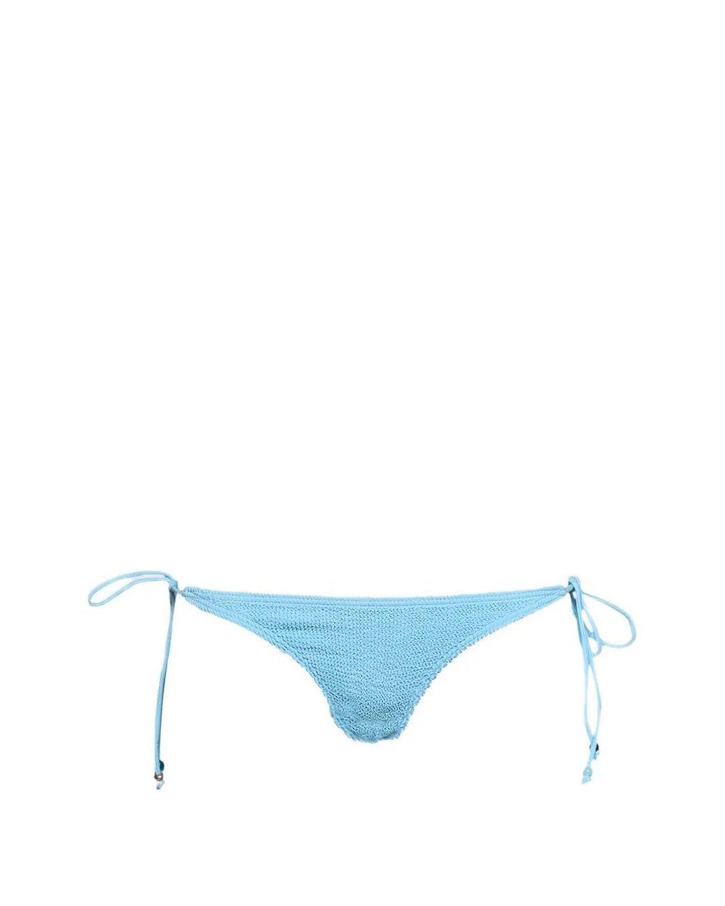 Bondeye Blue Beaded Tie-Side Bikini Bottoms