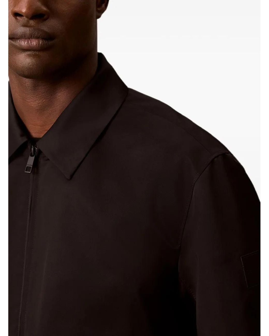 Calvin Klein Black Zip-Up Collared Jacket for men