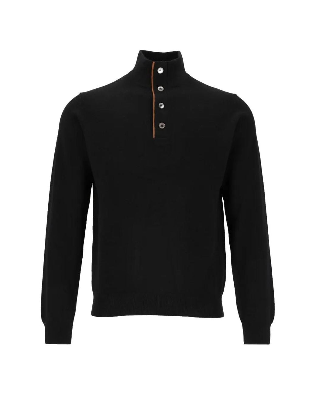 Al Duca D'aosta Black Button-Up Cashmere Sweater for men