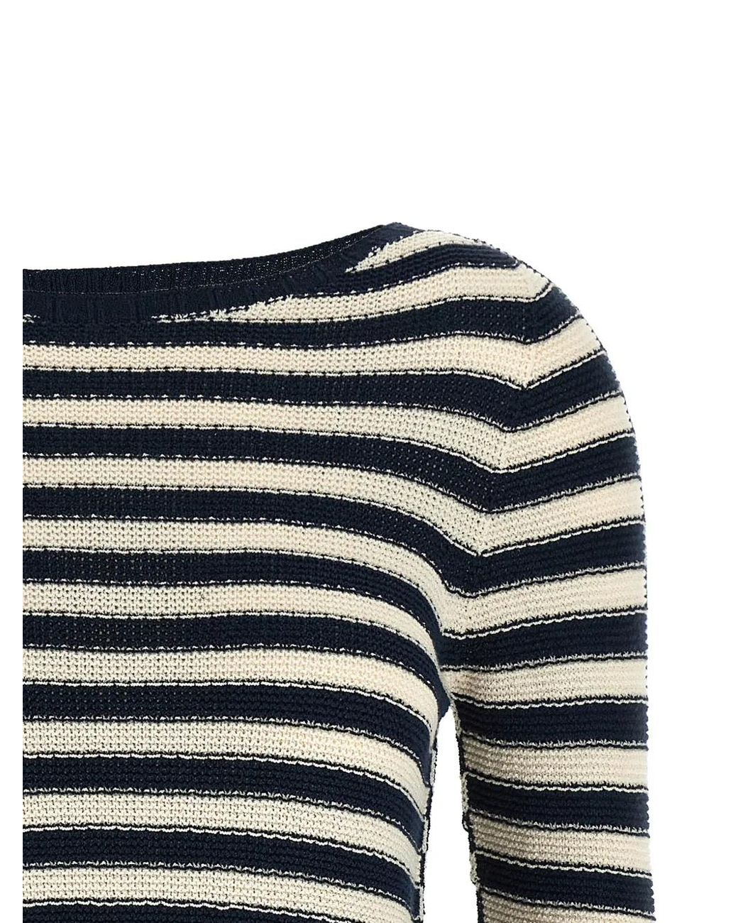 Twinset Black Striped Sweater