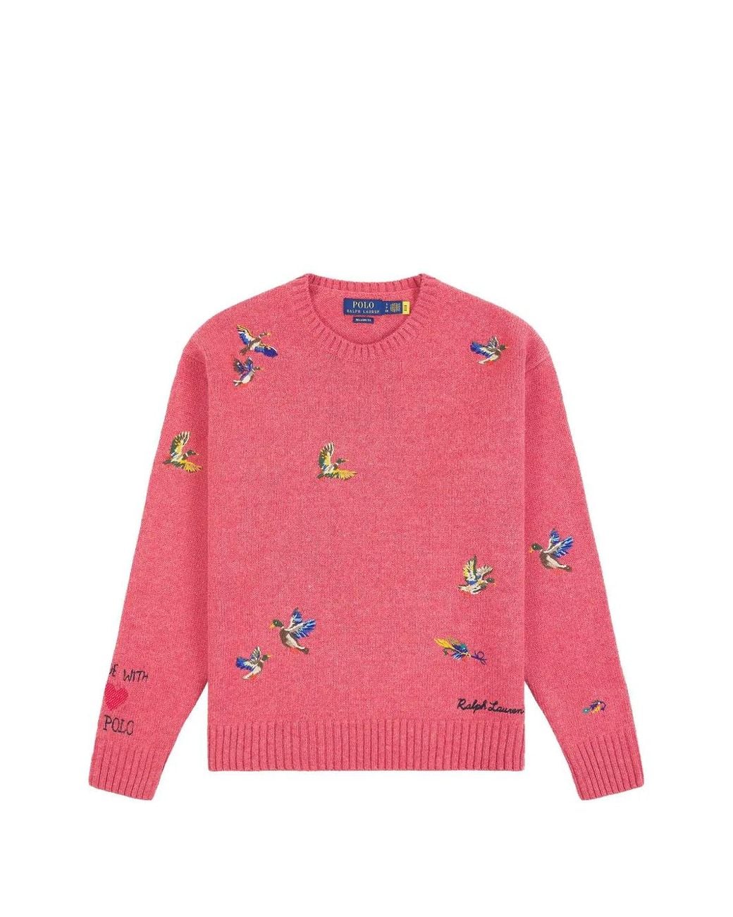 Polo Ralph Lauren Pink Duck-Embroidered Sweater for men