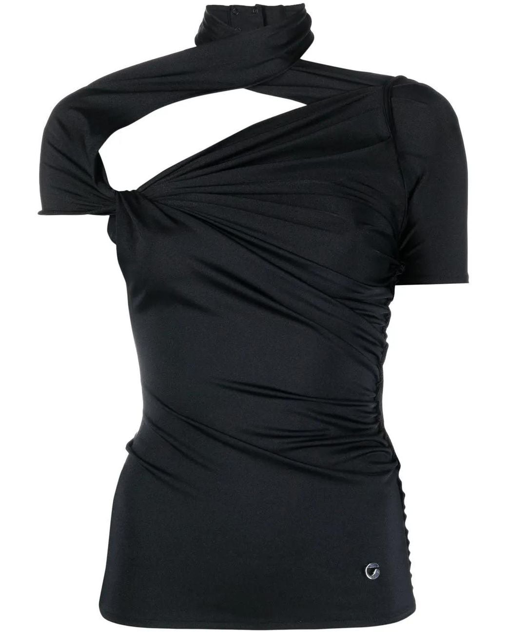 Coperni Black Logo-Plaque Cut-Out T-Shirt