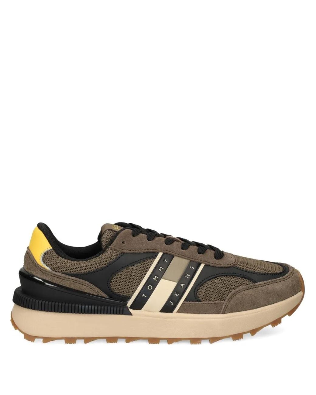 Tommy Hilfiger Brown Suede Paneled Sneakers for men