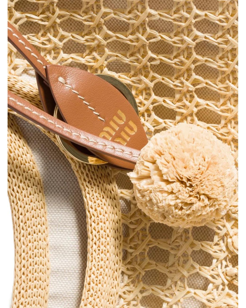 Miu Miu Natural Ivy Raffia Crochet Bag