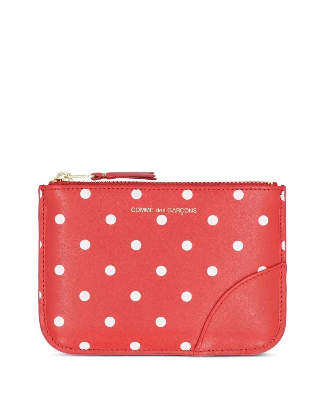 Comme des Garçons Red Polka-Dot Leather Wallet