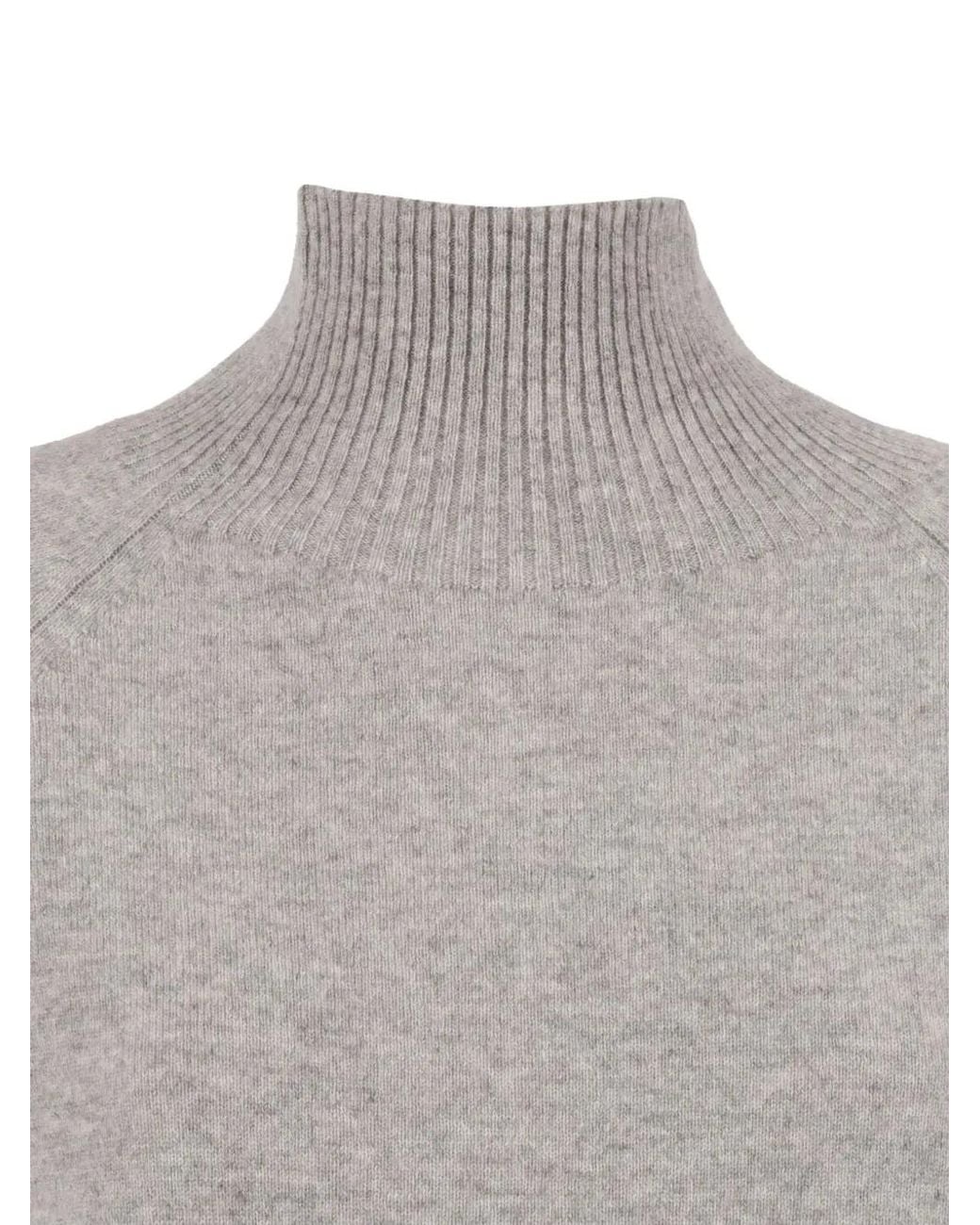 Kangra Gray High-Neck Raglan-Sleeve Pullover