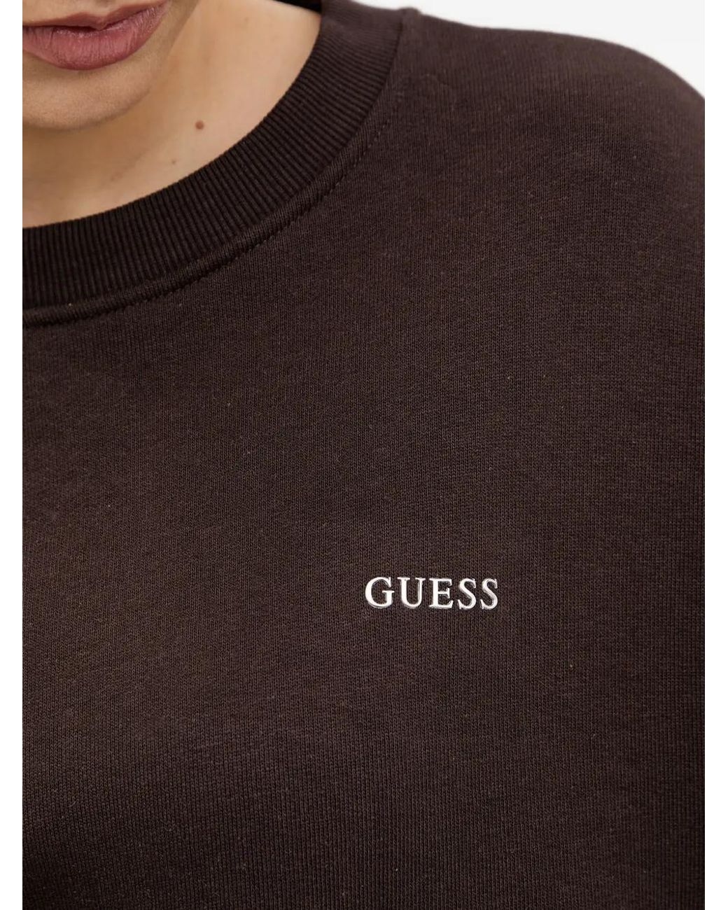 Guess Black Nat Logo-Print Drop-Shoulder Sweatshirt