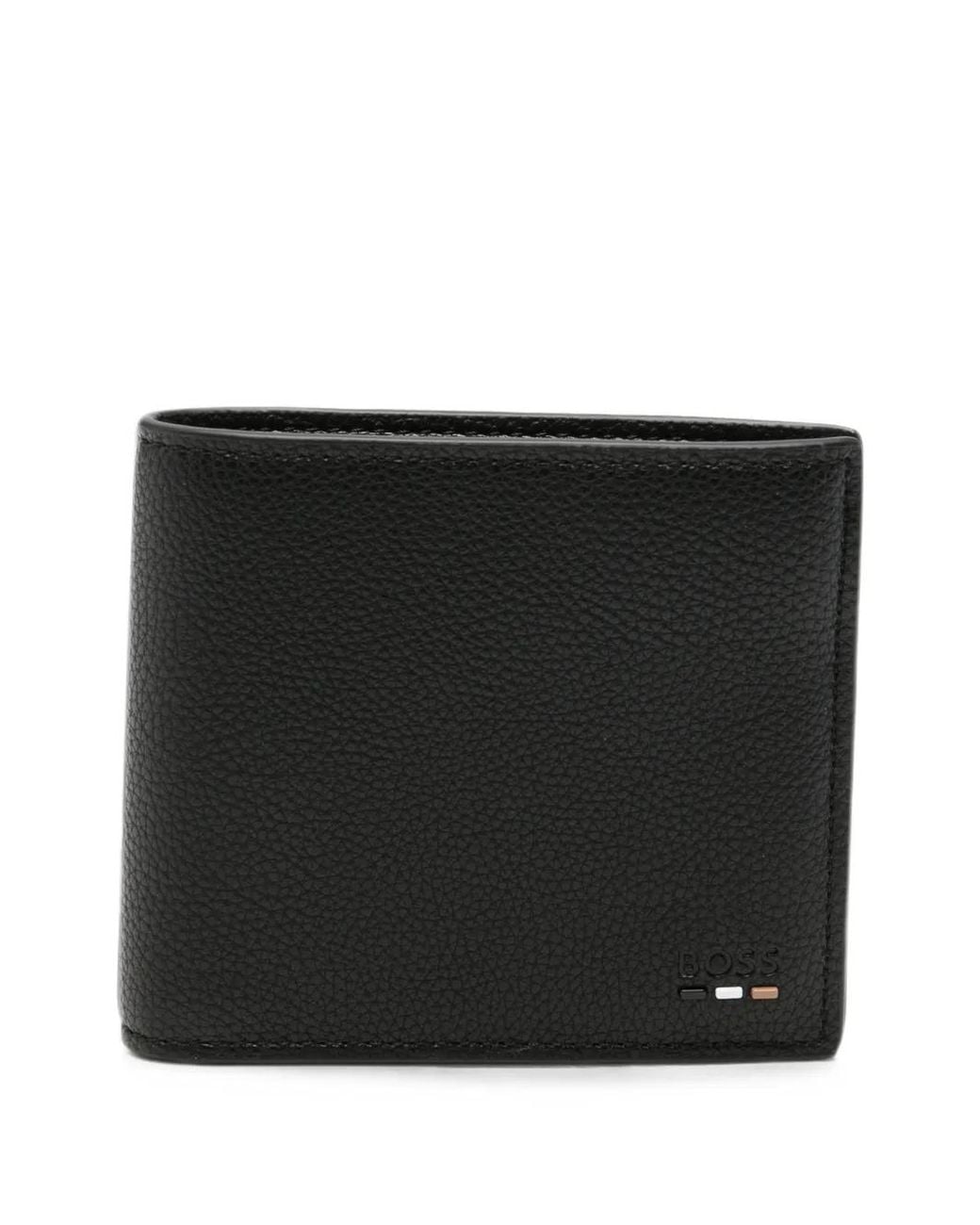 Boss Black Grained Bifold Wallet for men