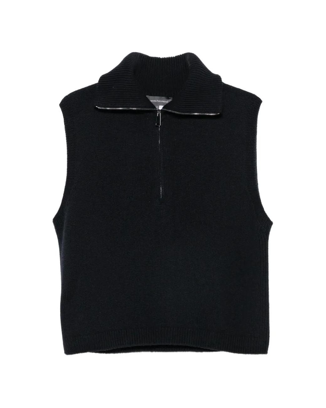 Lorena Antoniazzi Black Half-Zip Knitted Vest Sweater