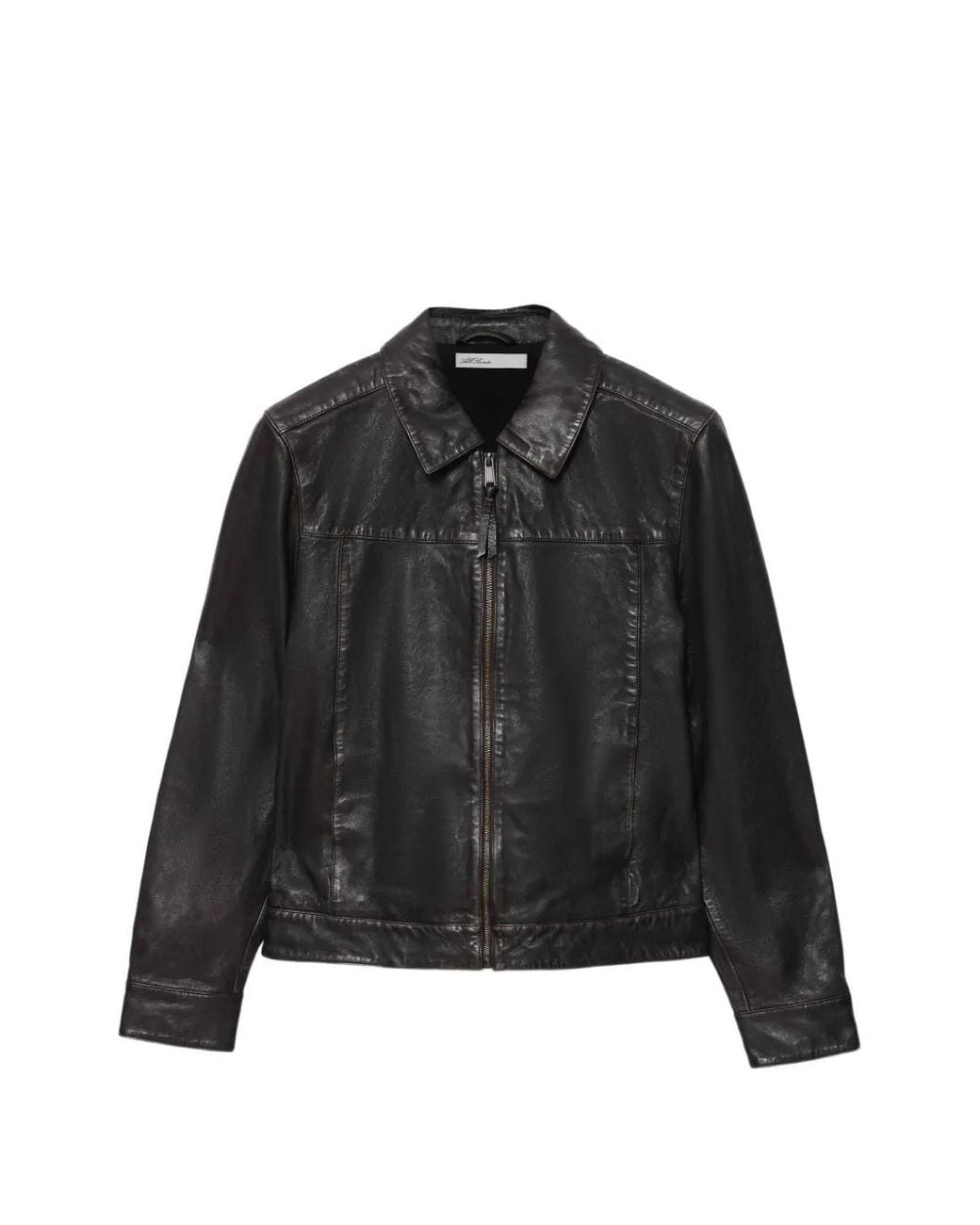 AllSaints Black Oakland Aged-Effect Jacket for men