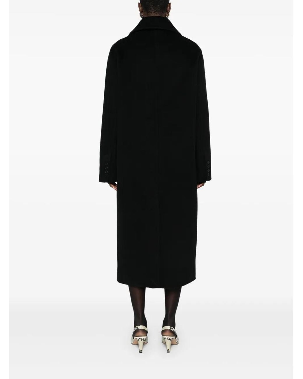 Loulou de Saison Black Buttoned Wool Coat