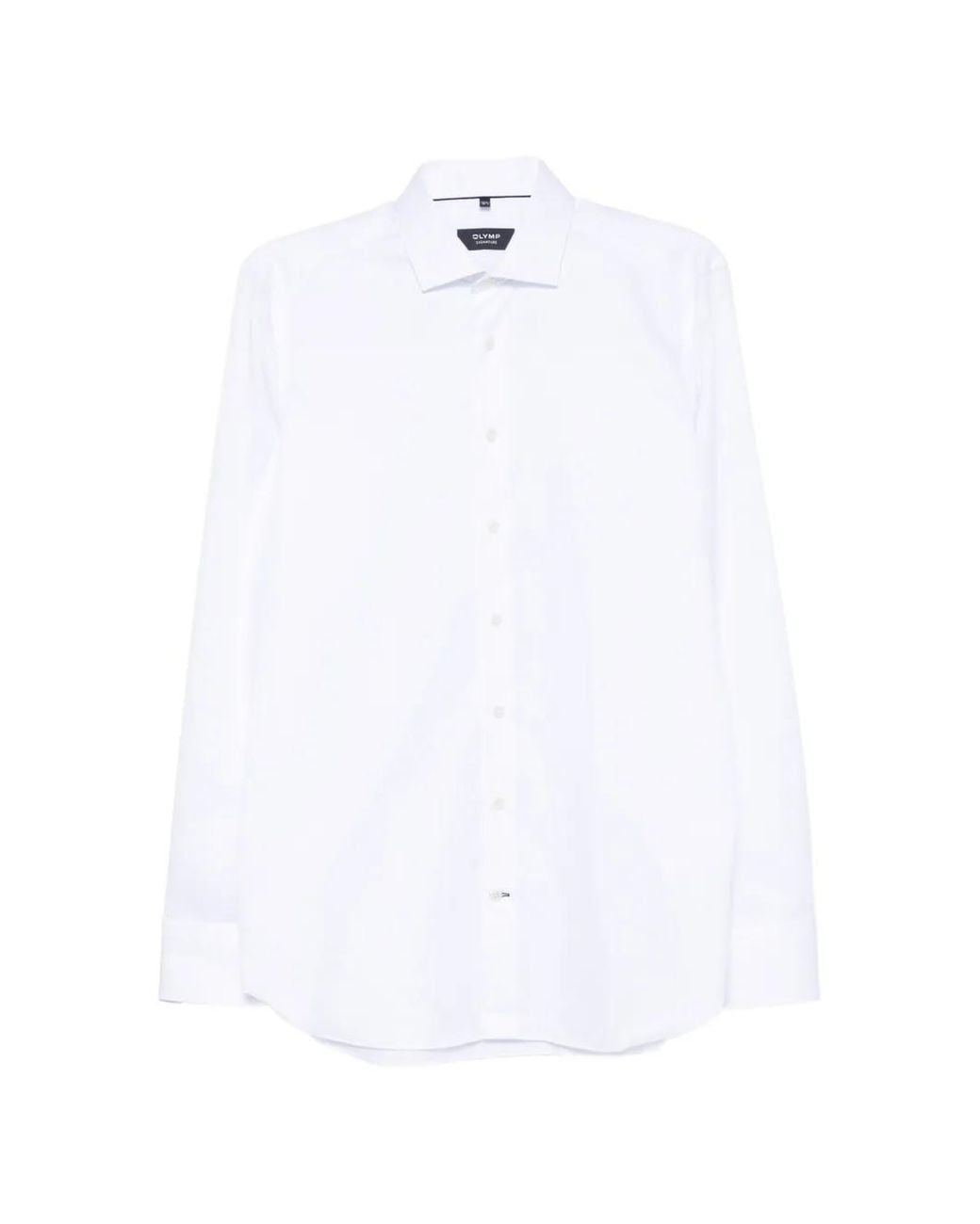 Olymp White Spread-Collar Long-Sleeve Shirt for men
