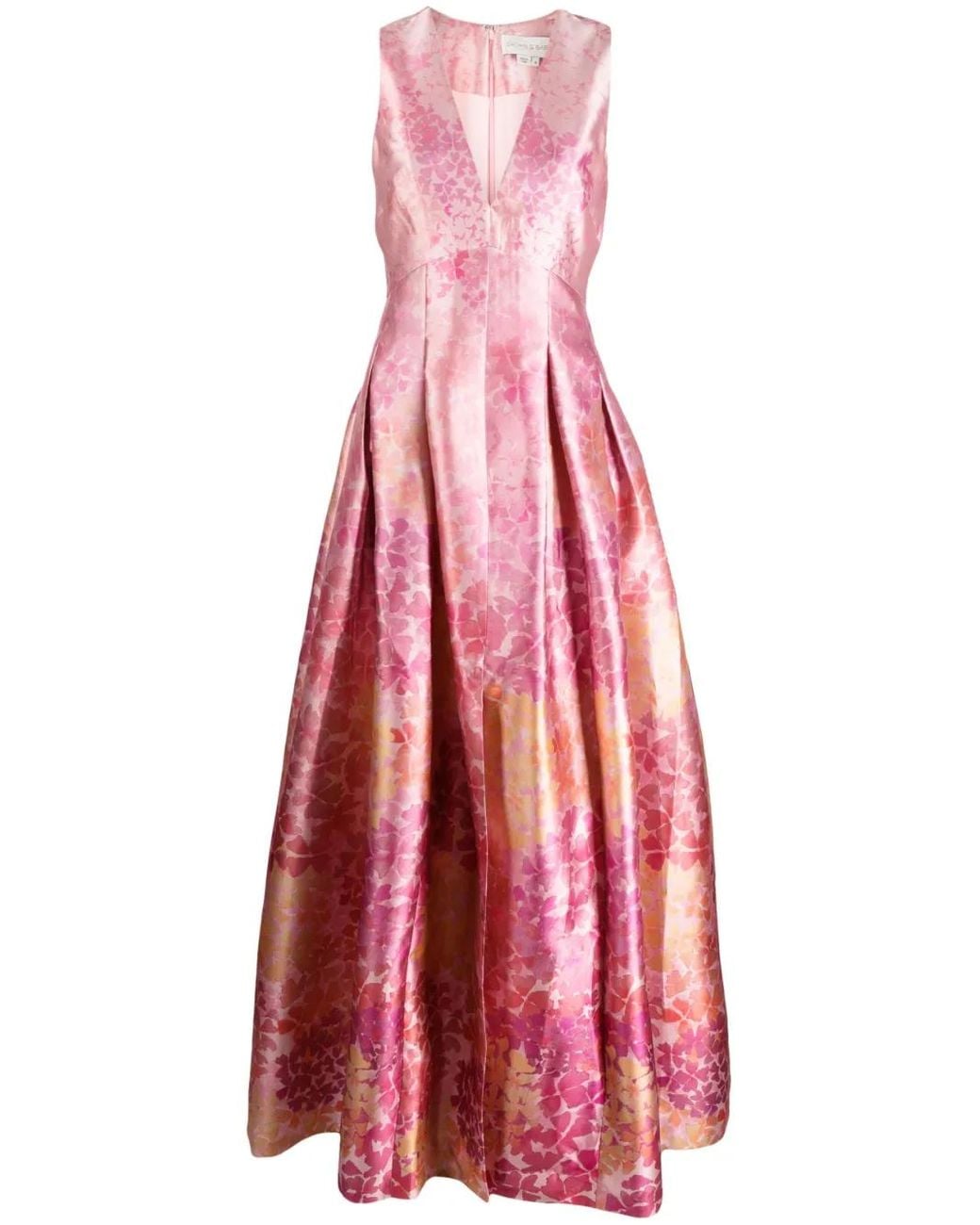 Sachin & Babi Red Brooke Gown Abstract-Print Dress