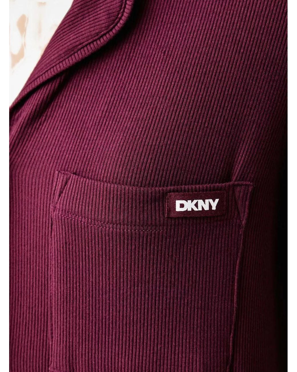 DKNY Red Ribbed-Knit Pyjamas