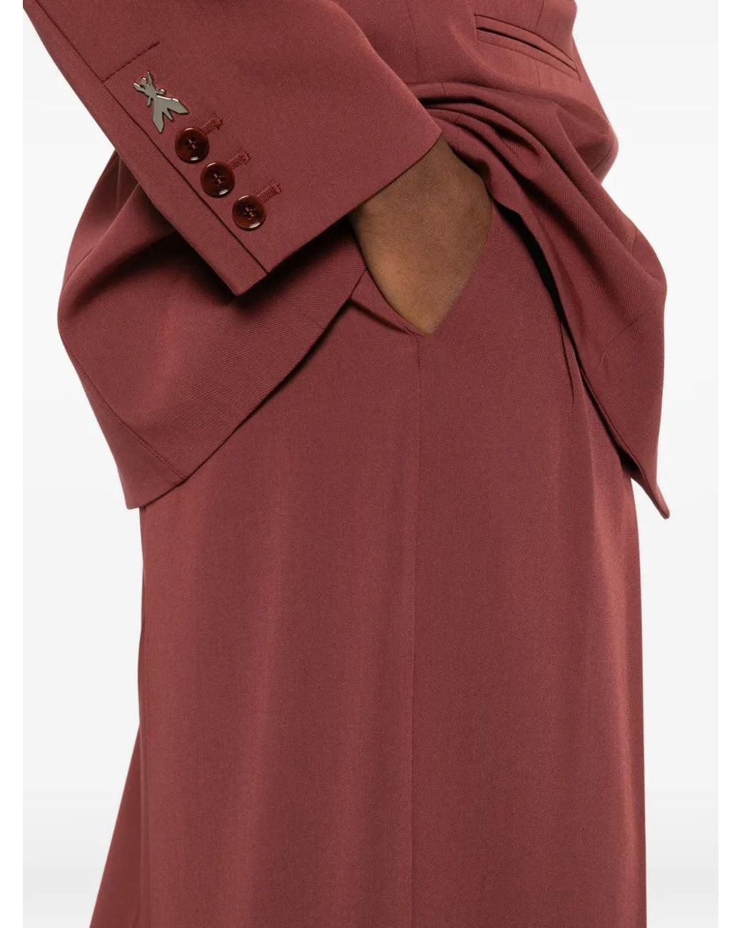 Patrizia Pepe Red Pleated Palazzo Pants