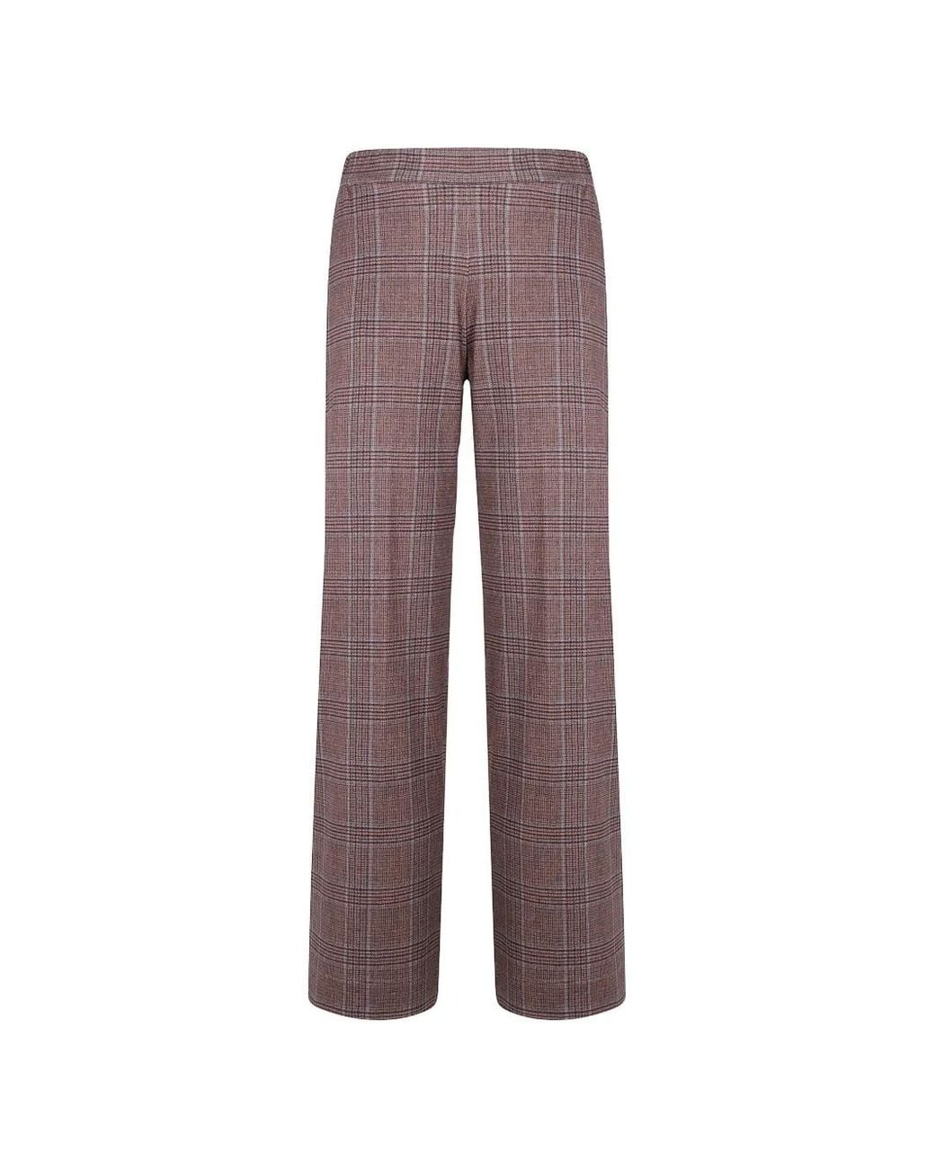 Whyci Geruite Broek in het Purple