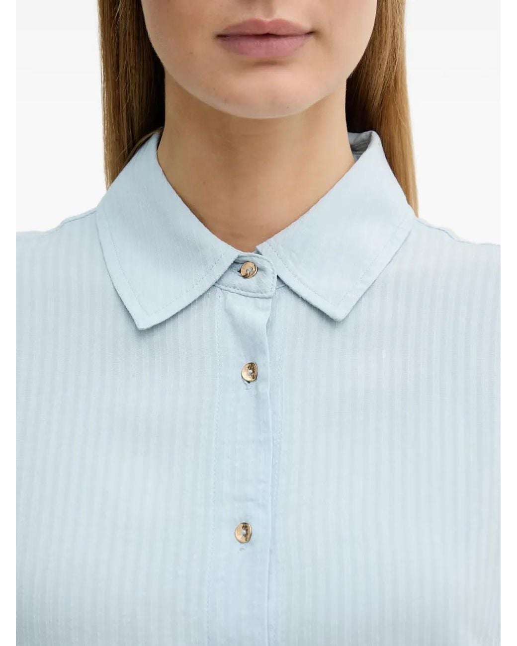 Benetton Blue Vertical-Stripe Shirt