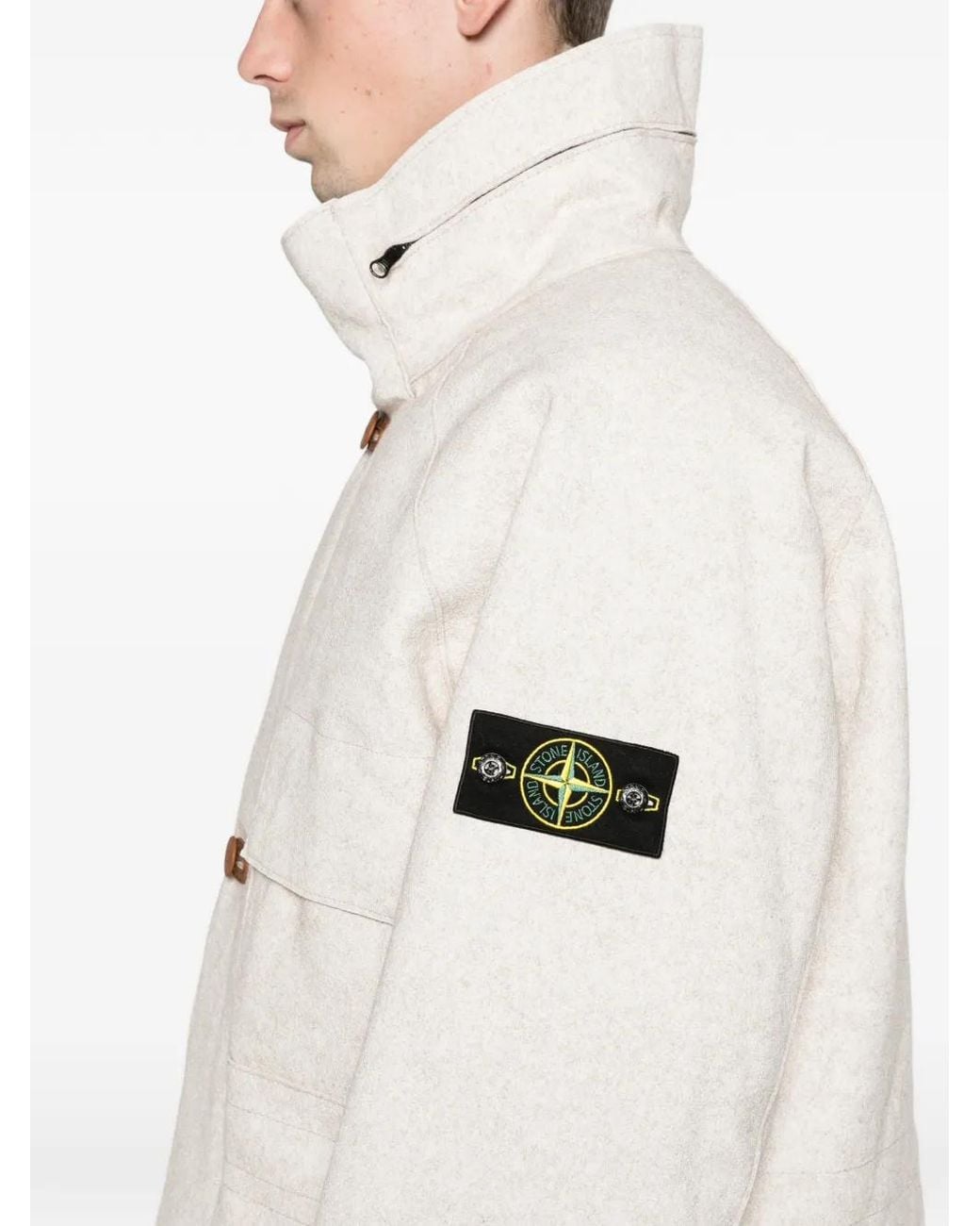 Stone Island White Parka 4100038 Panno Coagulato for men